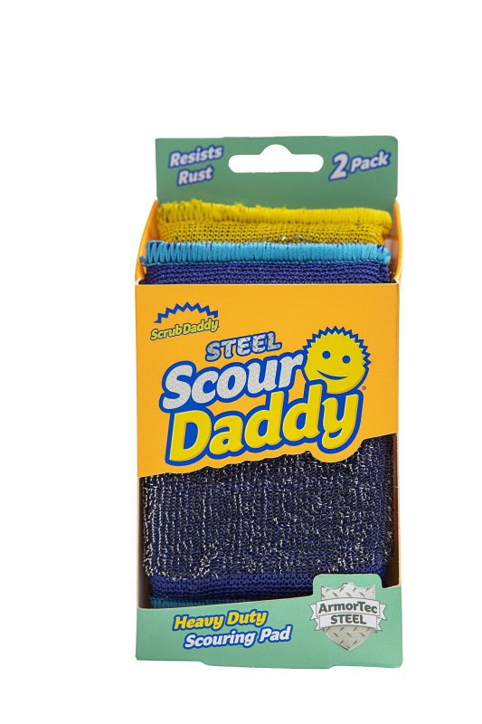 Scrub Daddy FG6000002006CS Heavy-Duty Scouring Pad, Steel Abrasive, 5-1/4 in L, 2-3/4 in W