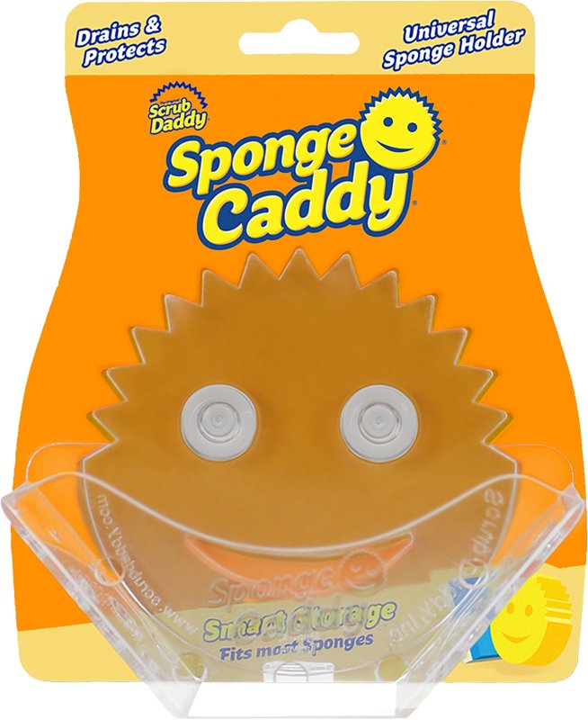 Scrub Daddy Sponge Caddy Series SPCDDY12CT Universal Sponge Holder, Clear/Yellow