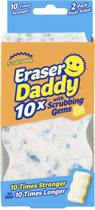 Scrub Daddy Eraser Daddy ED10x2ctx6 Eraser Sponge, Polymer, Assorted