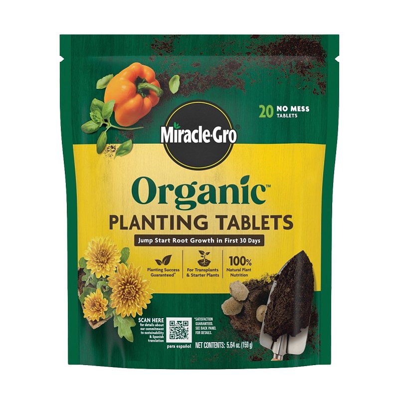 Miracle-Gro Organic Series 3784506 Planting Tablet Pack, Granular, 3-7-4 N-P-K Ratio
