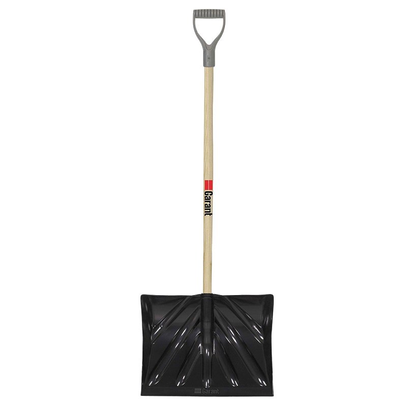 Garant NPM18KDU Snow Shovel, 18 in W Blade, 13-1/2 in L Blade, Poly Blade, Wood Handle, 51 in OAL