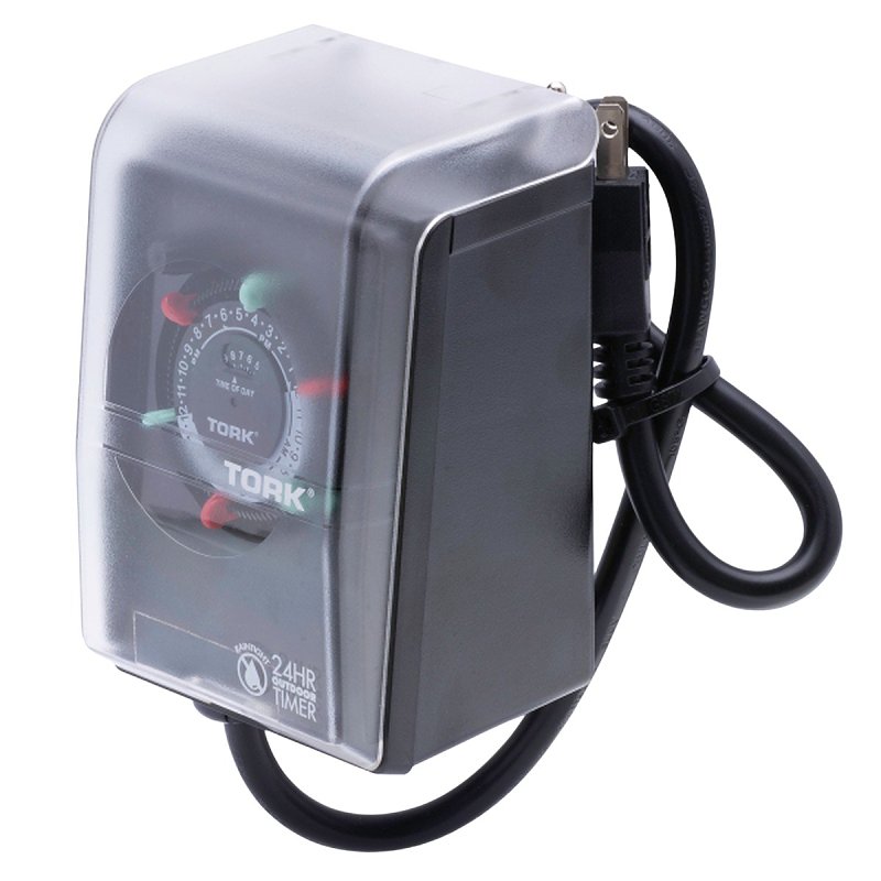 NSI RHB Series RHB32R Heavy-Duty Timer with Weatherproof Cover, 15 A, Plug Mounting, Black