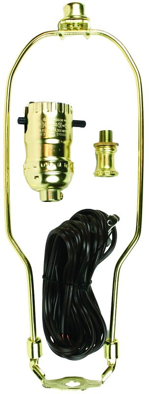 Jandorf 60132 Lamp Kit, Brass, Polished Harp