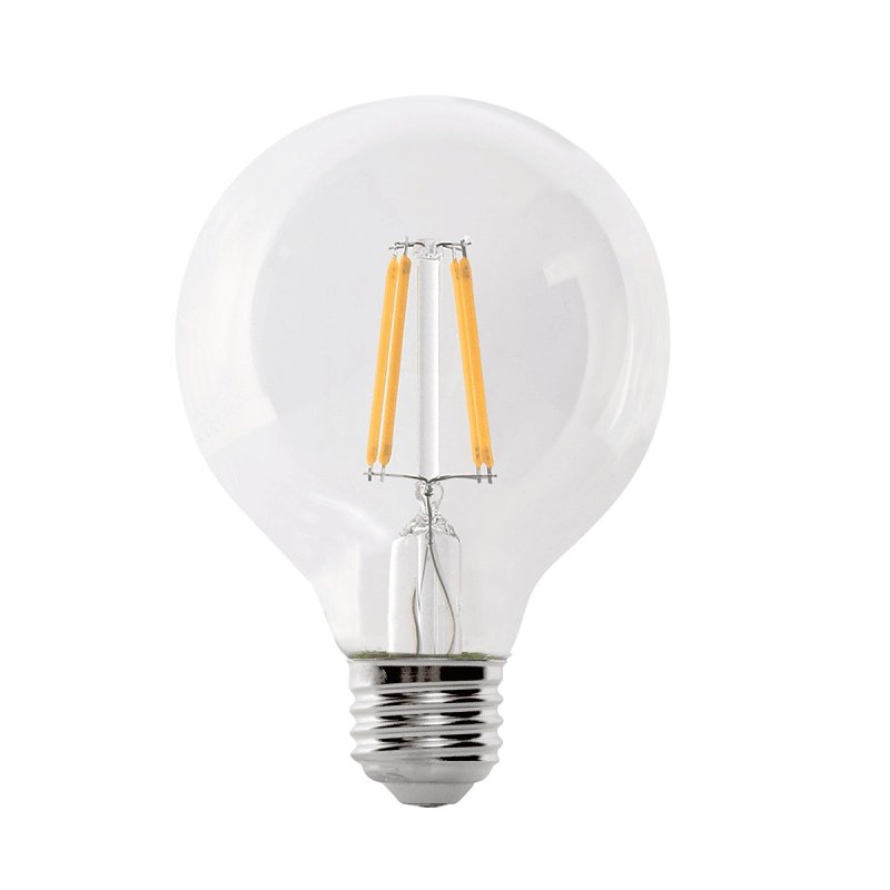 Feit Electric G2540/927CA/FIL/3 LED Bulb, 120 V, 350 Lumens, 3.8 W, G25 Lamp, 40 W Equivalent, E26 Lamp Base, Dimmable