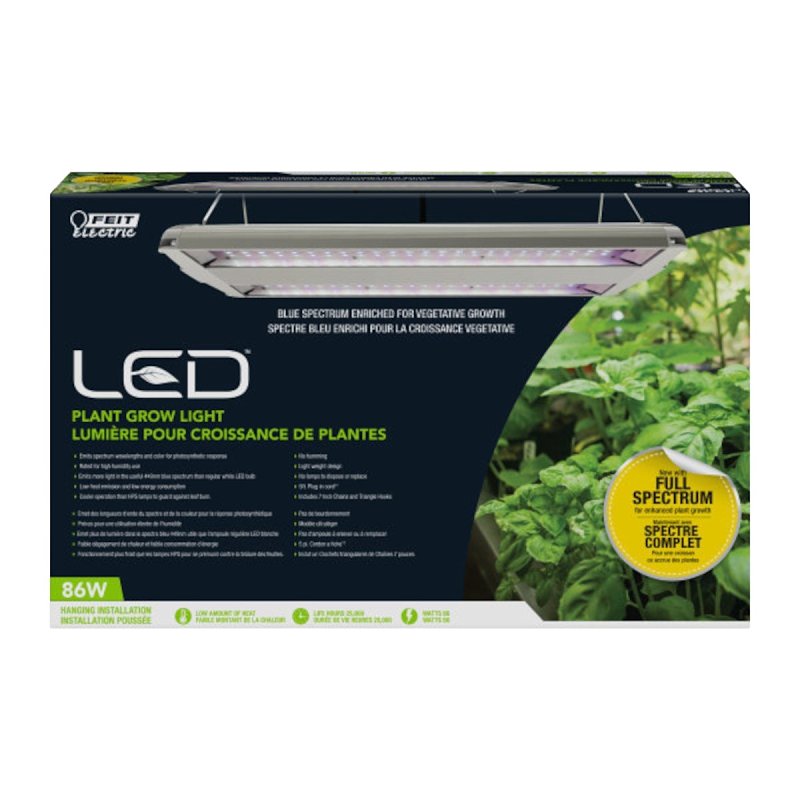 Feit Electric GLP14FS/HB/80W/LED Dual Plant Grow Light, 0.69 A, 120/277 V, LED Lamp, 3000 K Color Temp