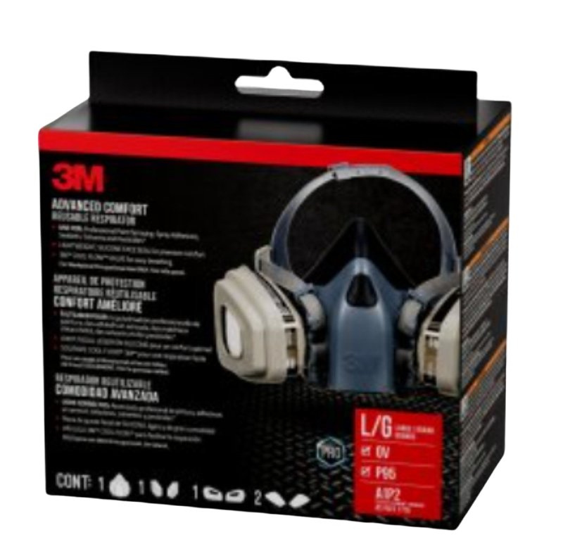 3M TEKK Protection 7513PA1-A/R7513ES Valved Paint Spray Respirator, L Mask, P95 Filter Class, Dual Cartridge