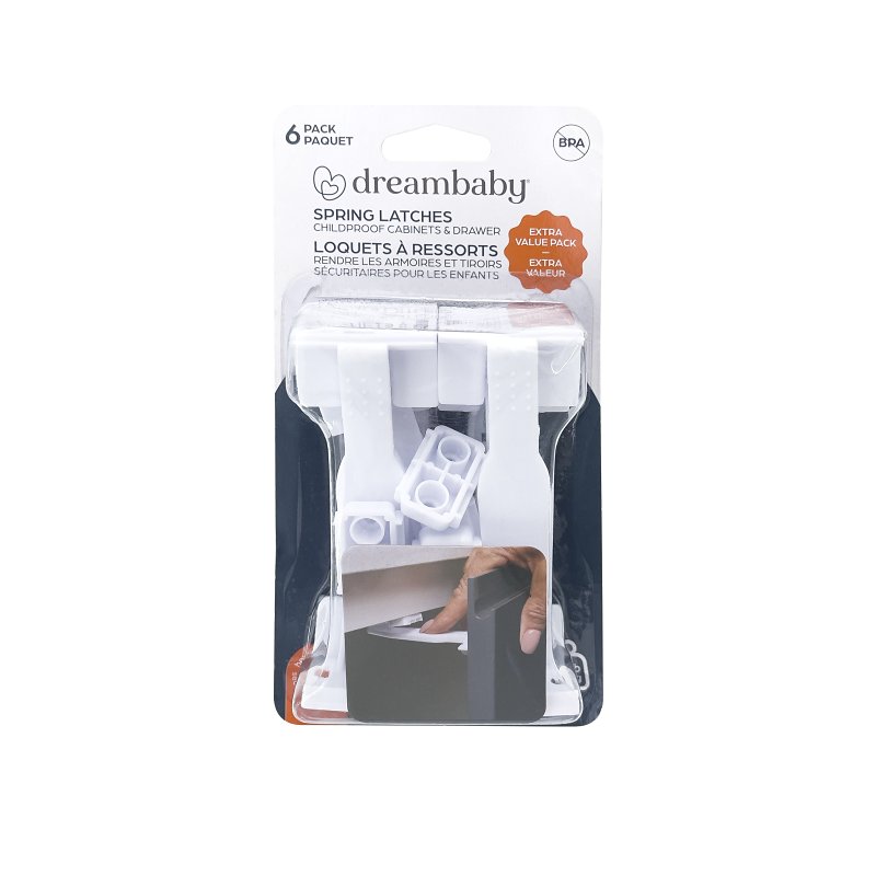 Dreambaby L187 Spring Latch, Plastic, White