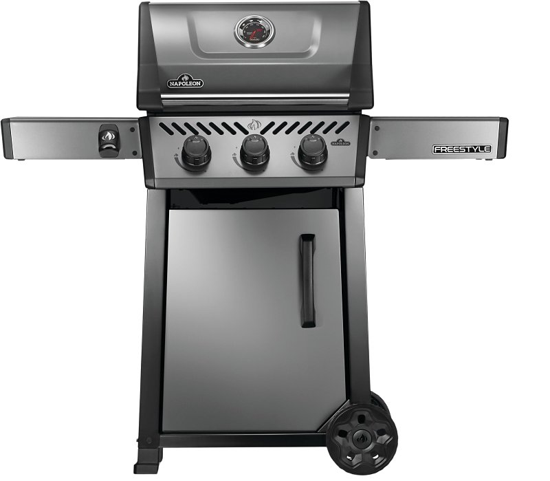 Napoleon Freestyle 365 Series F365DNGT Gas Grill, 33,000 Btu, Natural Gas, 3-Burner, Cabinet Storage, Graphite