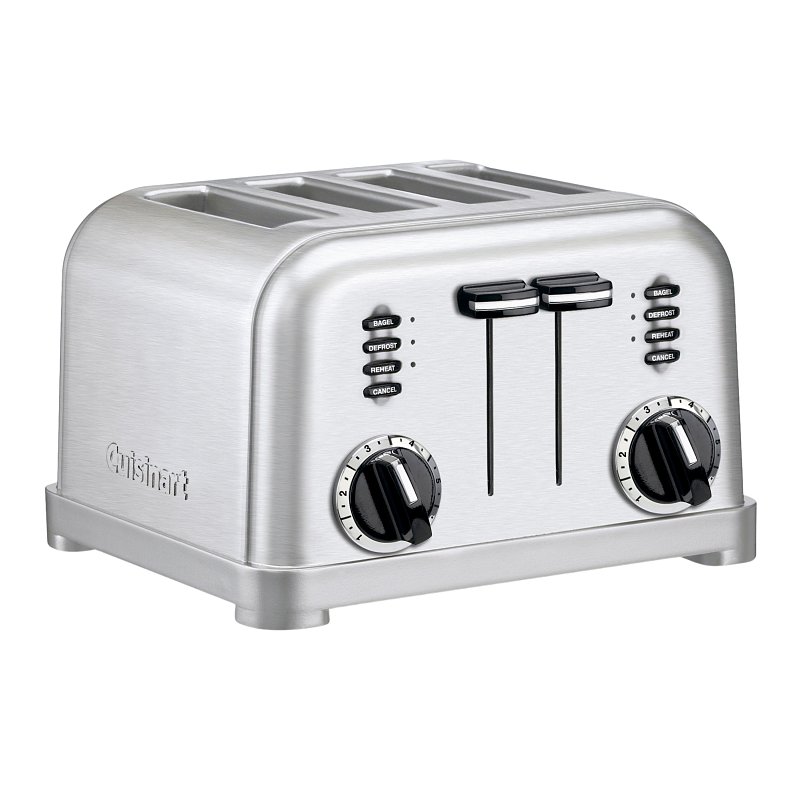 Cuisinart CPT-180 Series CPT-180P1 Classic Toaster, 4-Slice, Button Control, Metal