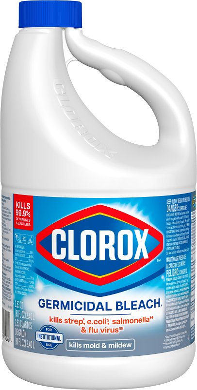 Clorox 32464 Germicidal Bleach, 81 oz, Liquid, Bleach, Pale Yellow