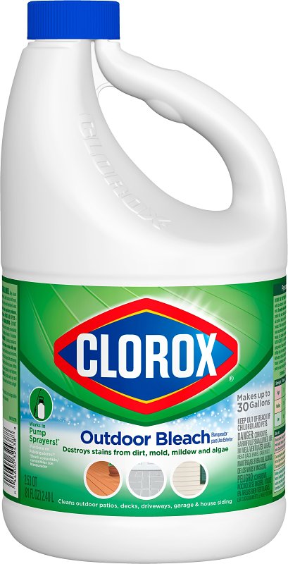 Clorox ProResults 32438 Outdoor Bleach, 81 oz, Liquid, Pale Yellow