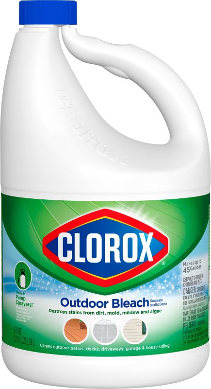 Clorox ProResults 32437 Outdoor Bleach, 121 oz, Liquid, Bleach, Pale Yellow