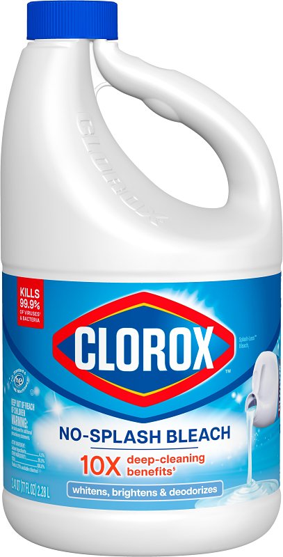 Clorox Splash-Less 32347 Concentrated Bleach, 77 oz, Liquid, Regular