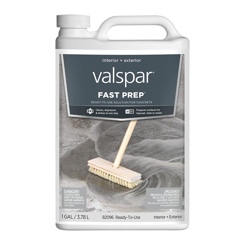 Valspar Fast Prep 82096C All-in-One Concrete Cleaner, Liquid, Clear, 1 gal Can