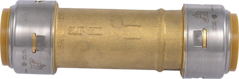 SharkBite Max Series UR3020A Push-to-Connect Slip Coupling, 1 in, Brass/Stainless Steel, 400 psi Pressure