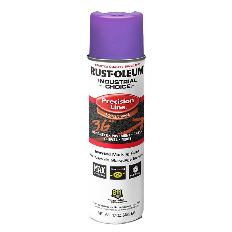 Industrial Choice Precision Line 1669838V Inverted Marking Paint, Flat, Fluorescent Purple, 17 oz