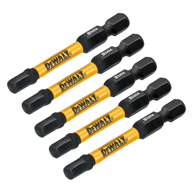 DEWALT DWAF2HX5IR5 Insert Bit, 5 mm Drive, Hex Drive, 1/4 in Shank, Hex Shank, 2-1/4 in L, Steel