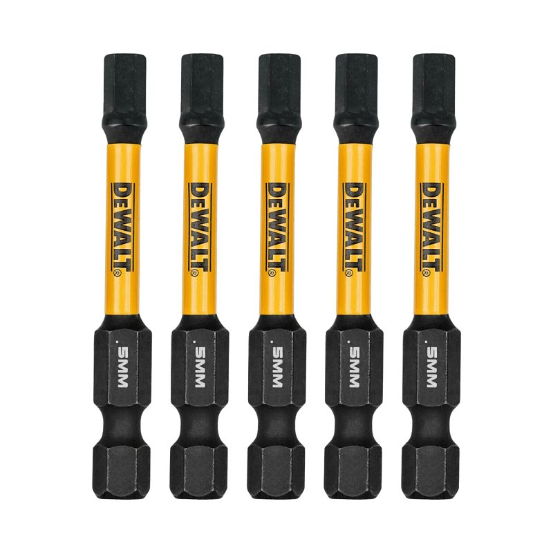 DEWALT DWAF2HX5IR5 Insert Bit, 5 mm Drive, Hex Drive, 1/4 in Shank, Hex Shank, 2-1/4 in L, Steel