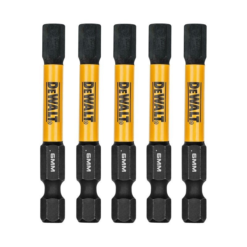 DEWALT DWAF2HX6IR5 Insert Bit, 6 mm Drive, Hex Drive, 1/4 in Shank, Hex Shank, 2-1/4 in L, Steel