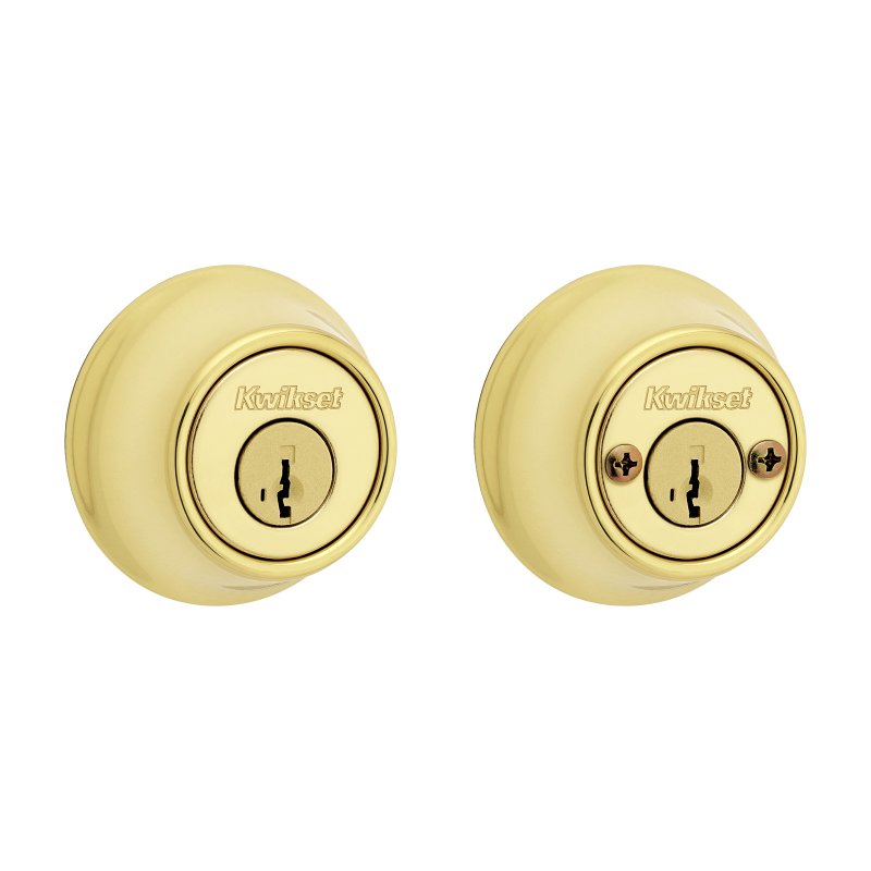 Kwikset 665 3 SMT 6AL STR KP K3 Deadbolt, 3 Grade, Keyed Key, Zinc, Polished Brass, 2-3/8, 2-3/4 in Backset, KW1 Keyway