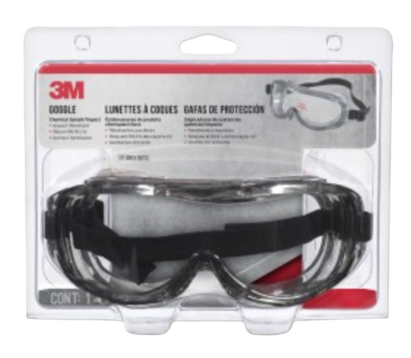 3M 91264-80025T Chemical Splash Professional Goggles, Anti-Scratch, Impact Lens, Polycarbonate Lens