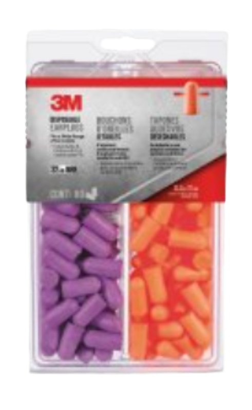 3M 7000122742 Disposable Ear Plugs, 32 dB NRR, Foam Ear Plug, Orange/Purple Ear Plug