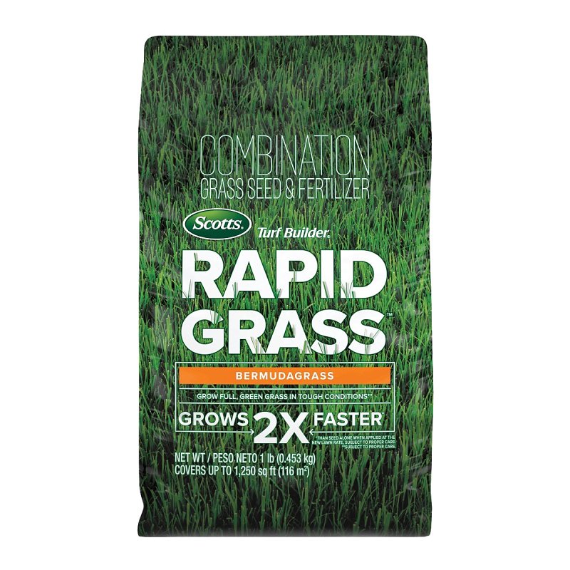 Scotts Turf Builder Rapid Grass Series 18742 Bermudagrass Seed and Fertilizer, 2.4 lb Bag