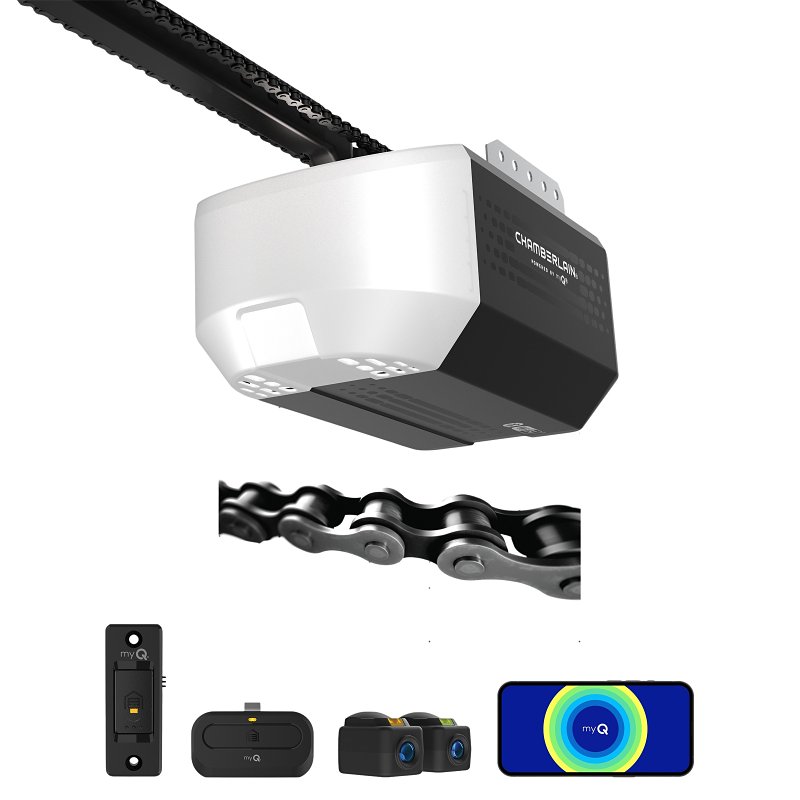 Chamberlain C1000 ½ HP Chain Drive Smart Garage Door Opener with 1-Bulb Lighting and myQ Connectivity