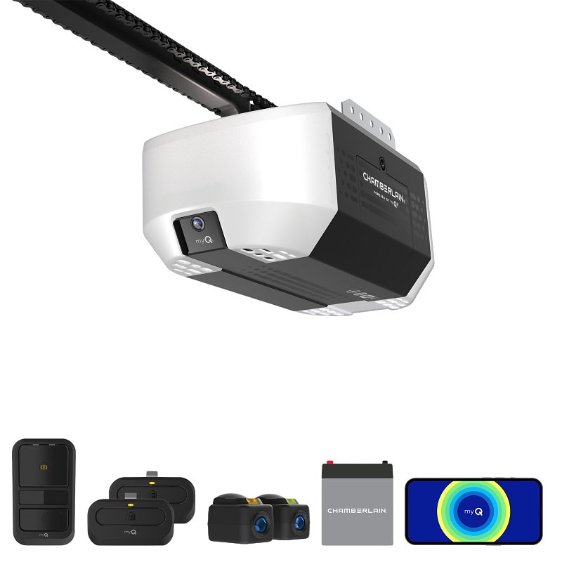 Chamberlain C2405 Garage Door Opener, Chain Drive, OS: myQ and Security+ 2.0