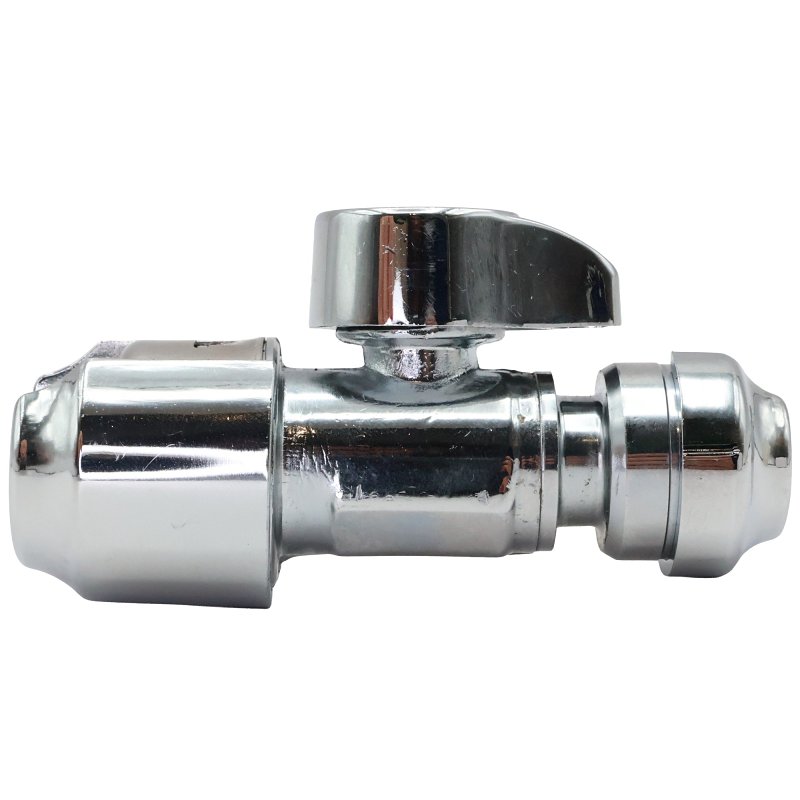 SharkBite 23049-0000LF Straight Stop Valve, 1/2 x 1/4 in Connection, Compression, 200 psi Pressure, Brass Body