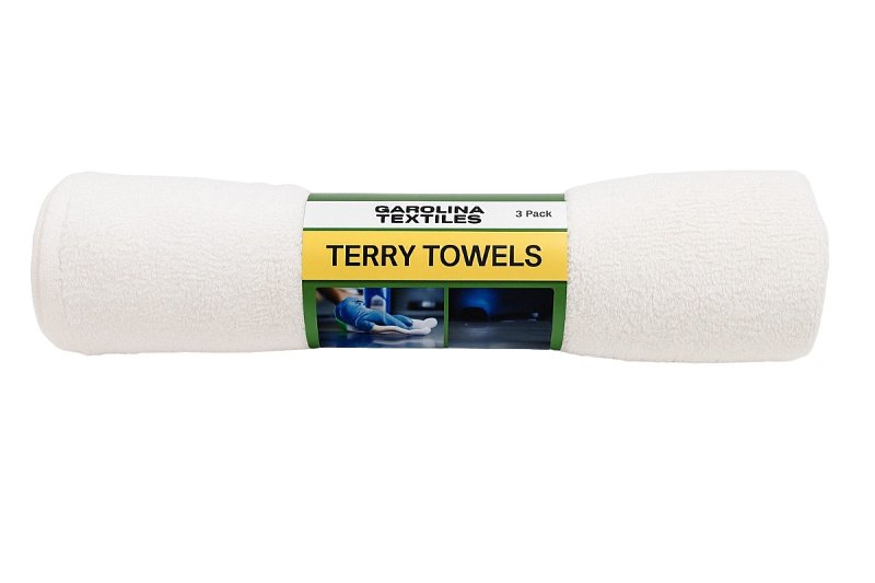 All Rags N888 Bar Mop Towel, 19 in L, 16 in W, Terry Cotton, White