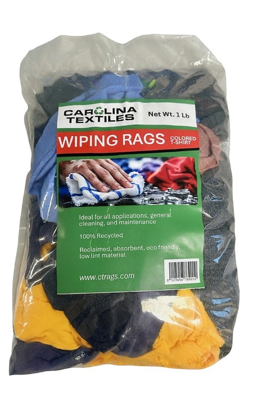 All Rags R301N-1LB-BAG Recycled No Logo Color T-Shirt Knit Rag, 15 in L, 15 in W, Cotton