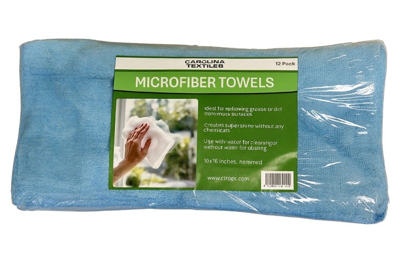 All Rags M105B-12PK Cleaning Towel, 12 in L, 12 in W, Microfiber, Blue, 12 PK