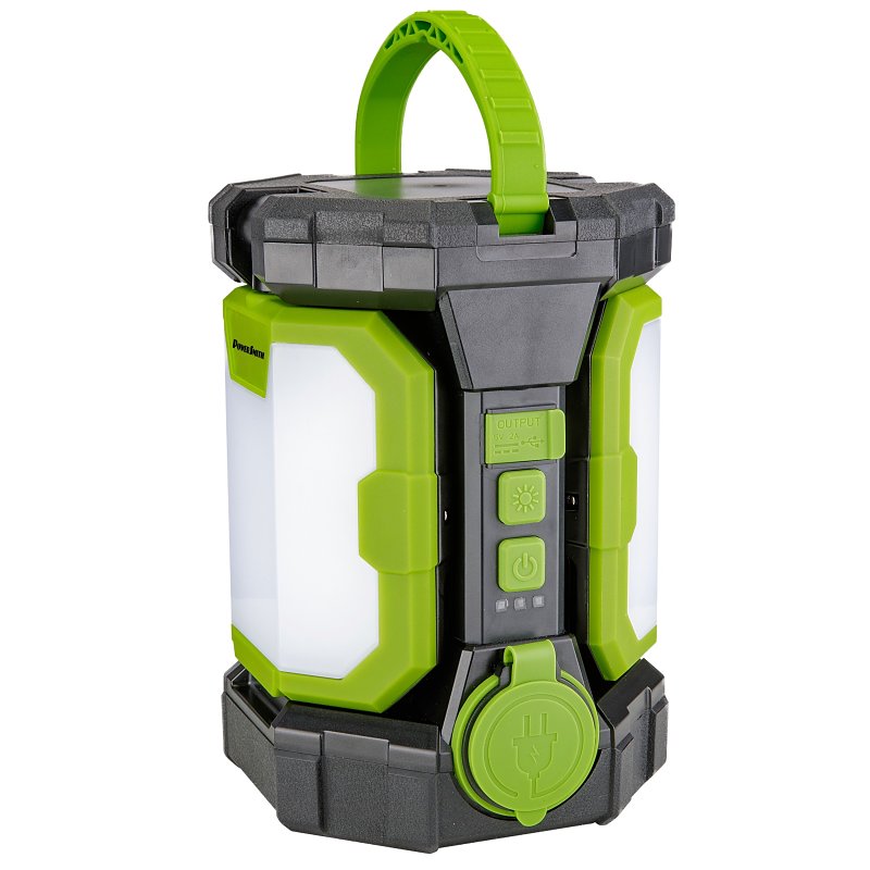 PowerSmith PVLP50A Voyager Jobsite Lantern with 3-Way Power, 120 VAC, 60 W, Lithium-Ion Battery, LED Lamp