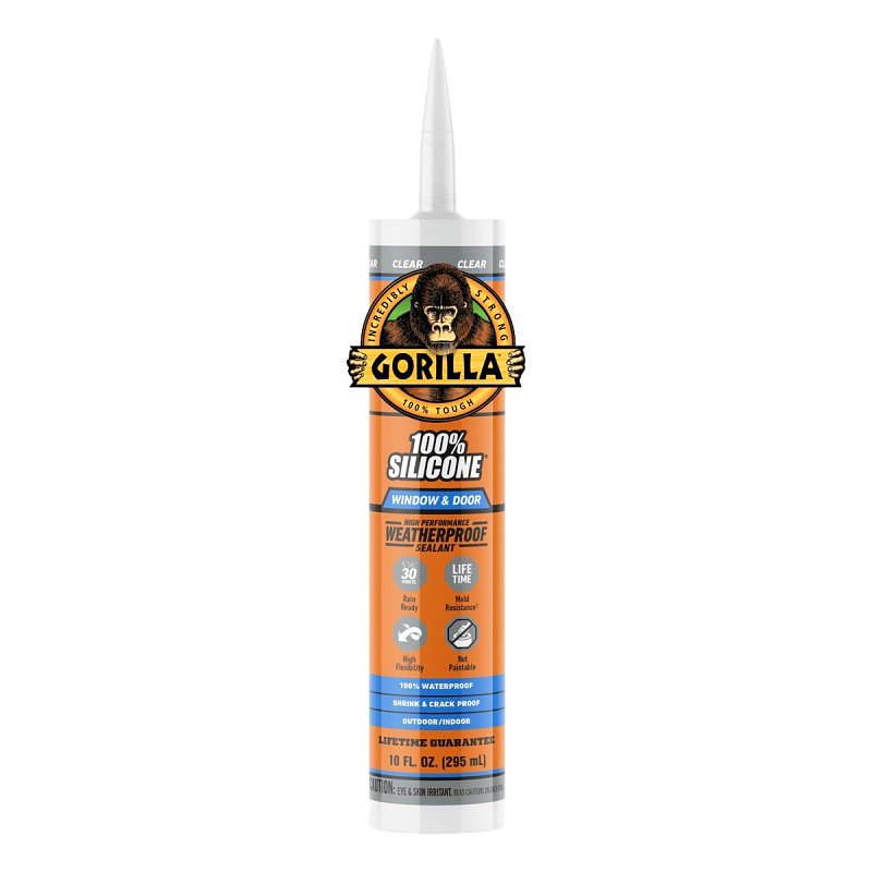 Gorilla 117399 Window and Door Sealant, Clear, >40 deg F, 10 oz Cartridge