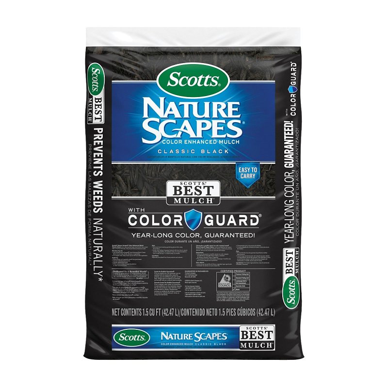 Scotts Nature Scapes 88559444 Color Enhanced Mulch, Black, 1.5 cu-ft Bag