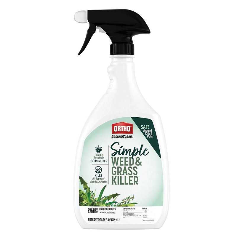 Ortho Groundclear 4660905 Simple Weed and Grass Killer, Liquid, Clear to White, 24 oz Bottle