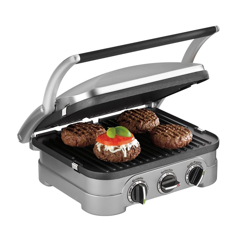 Cuisinart Griddler Series GR-4NNAS Indoor Griddle and Panini Press, 9 in W Cooking Surface, 11 in D Cooking Surface, 1500 W