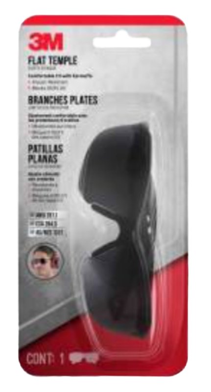 3M 47011-WV6 Safety Eyewear, Anti-Scratch Lens, Polycarbonate Lens, Semi-Rimless Frame, Plastic Frame, Black/Gray Frame