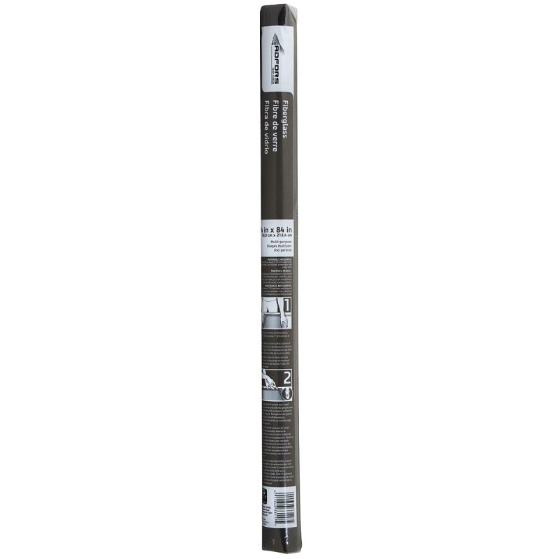 Adfors 33117 Insect Screen, 7 ft L, 24 in W, Fiberglass, Charcoal