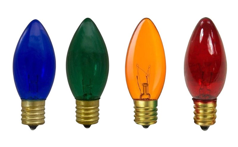 Santas Forest 28980 Filament Bulb, C9 Lamp Base, Multi-Color