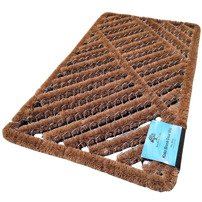 Sports Licensing Solutions 58788 Utility Mat, 30 in L, 18 in W, Wire Brush Pattern, Coco Fiber/Steel Surface, Brown