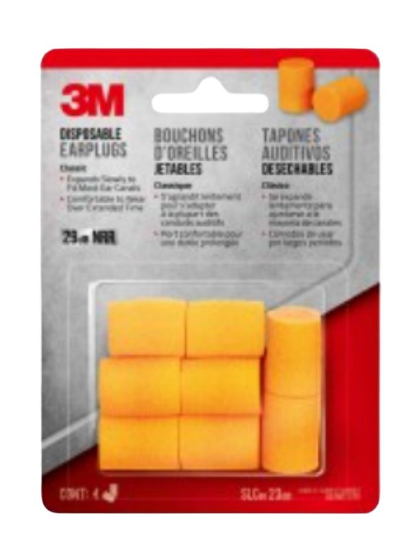 3M 90580-00000T Ear Plugs, 29 dB NRR, Foam Ear Plug, Orange Ear Plug