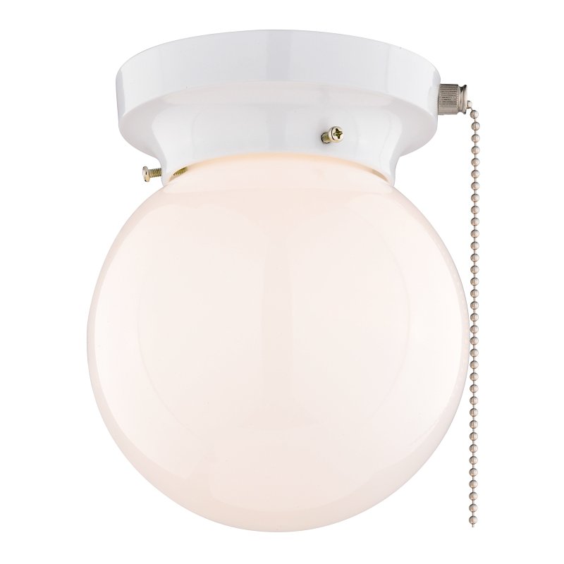 Boston Harbor F3WH01-33753L Ceiling Light Fixture, 0.5 A, 120 V, 60 W, 1-Lamp, CFL Lamp, Metal Fixture, White Fixture