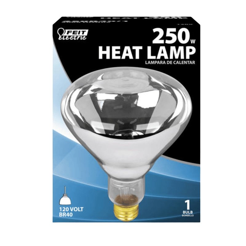 Feit Electric 250R40/1 Incandescent Reflector Heat Bulb, 250 W, R40 Lamp, E26 Medium Lamp Base, 2200 Lumens, Clear Lamp