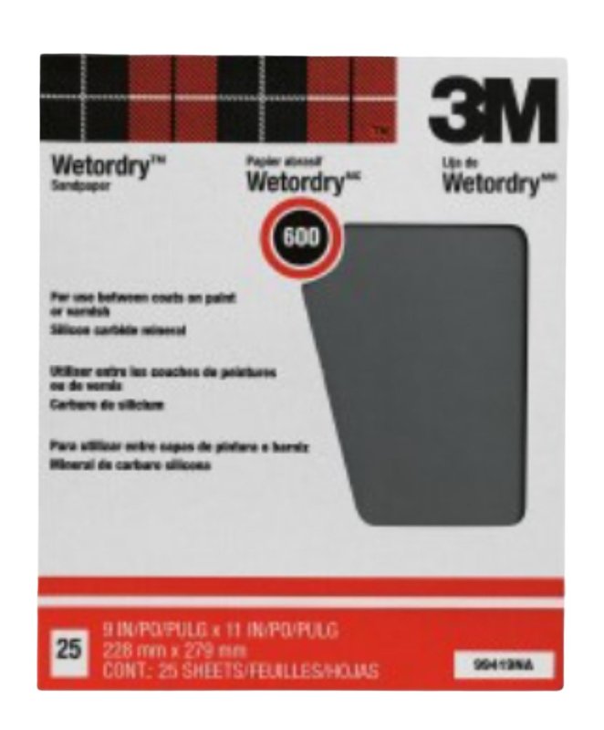 3M 88600 Sandpaper, 11 in L, 9 in W, 180 Grit, Fine, Silicone Carbide Abrasive