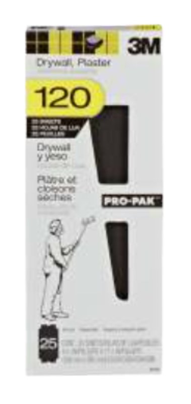 3M 99430 Sandpaper, 11-1/4 in L, 4-3/16 in W, 120 Grit, Fine, Aluminum Oxide Abrasive