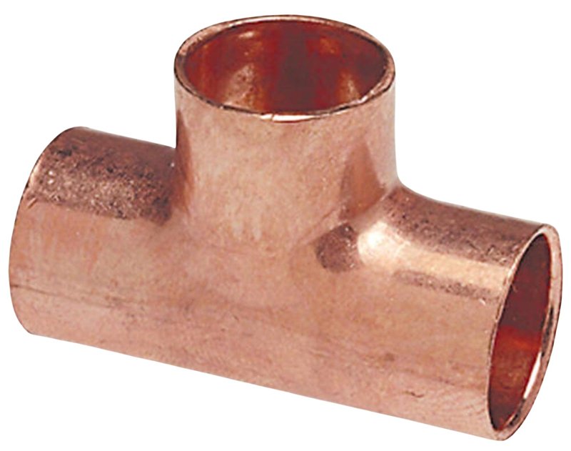 Nibco 611 Series W01710D Reducing Tee, 1/2 x 3/4 in, Sweat, Copper, 582 psi Pressure