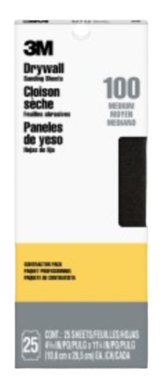 3M 99432 Sandpaper, 11-1/4 in L, 4-3/16 in W, 100 Grit, Medium, Aluminum Oxide Abrasive