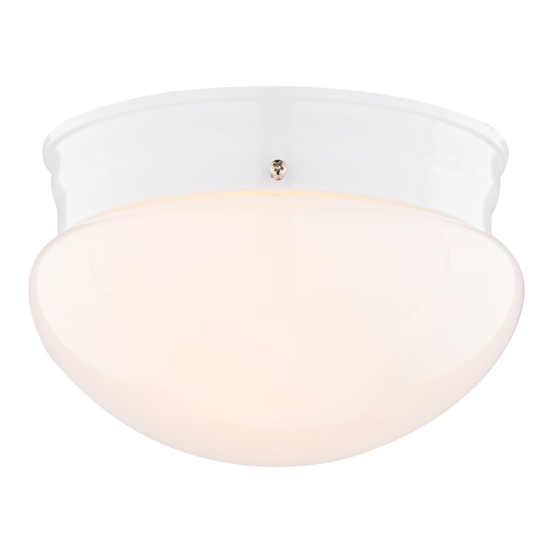 Boston Harbor F13WH01-68543L Single Light Round Ceiling Fixture, 120 V, 60 W, 1-Lamp, A19 or CFL Lamp, White Fixture